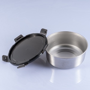 Contenedores de almacenamiento de alimentos de acero inoxidable con tapa Juego de 3 cajas de preparación de comidas Edificio de anidación 1500 ml + 800 ml + 400 ml - Product Image 6