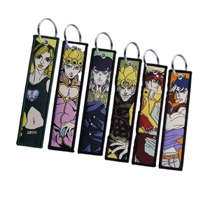 Tùy chỉnh logo Keyring keytags llaveros personalizados Móc Chìa Khóa Vòng <span class=keywords><strong>tag</strong></span> dệt vải Anime máy bay phản lực thẻ thêu Keychain - Product Image 6