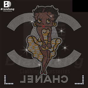 Aangepaste Bettyboop Strass Warmteoverdracht Voor T-Shirts Diy Nfl Sportteam Logo <span class=keywords><strong>Iron</strong></span>-<span class=keywords><strong>On</strong></span> <span class=keywords><strong>Transfers</strong></span> Meisje Kleding Ontwerp - Product Image 5