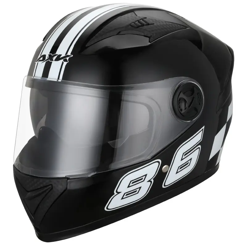 Casco de cara completa para motocicleta, nuevo modelo de casco enmascarado para las cuatro estaciones, color negro, 2023