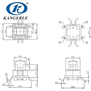 Zhejiang Kangerle KEL-003 7*7 * 7M-RGB tact anahtarı Led 12v aydınlatmalı dokunsal anahtarı - Product Image 4