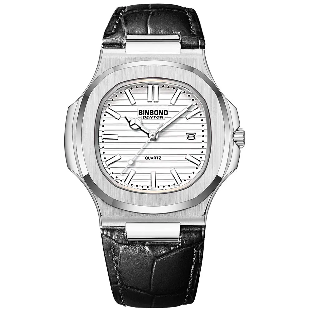 Black leather - white steel white