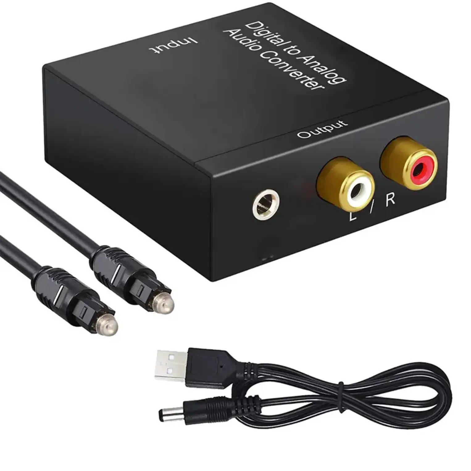 3.5mm Digital para Analógico Conversor de Áudio Amplificador Decodificador Fibra Óptica Sinal Coaxial para Analógico Adaptador de Áudio Estéreo R/L Áudio