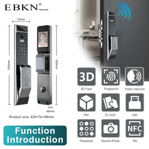 EBKN Tuya Wifi telecomando serratura porta con la macchina fotografica campanello Push Pull volto biometrico riconoscimento vena del palmo serratura intelligente - Product Image 2