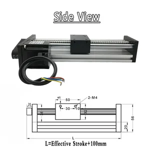 Synchronous Pulley Linear <strong>Rail</strong> <strong>Kit</strong> Sliding Table Module <strong>Slide</strong> Stage 50-400mm Stroke 1.2-3Nm Side NEMA 23 Stepper Motor Driver - Product Image 4