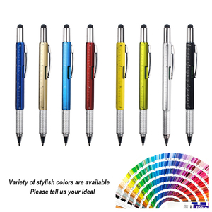 定制6合1工具多功能笔带标志批发手写笔多功能圆珠球礼品 - Product Image 2