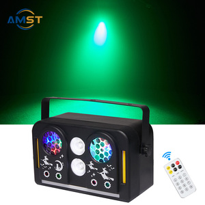 DJ Disco сценические огни для вечеринки, активируемые звуком RGB, СВЕТОДИОДНЫЕ стробоскопы, проекторы луча, промывные лазерные огни 7 в 1 с пультом дистанционного управления - Product Image 3