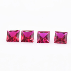 ทับทิมสีแดงทับทิมตัดทรงสี่เหลี่ยมสำหรับเจ้าหญิง5A 5 # ruby8เลือดเข้ม # หินทับทิมสังเคราะห์ - Product Image 1