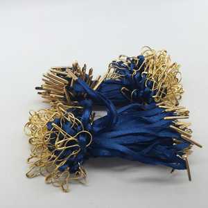 פוליאסטר סרט חוט לולאה מנעול עבור לבוש תג כותנה תווית hanger מתכת אטב סיכה - Product Image 2