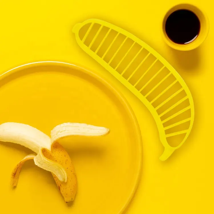 Gloway Fabricant de cuisine Outils gadgets pour fruits Hachoir à fruits en plastique populaire Coupeur de chips de banane manuel Trancheuse