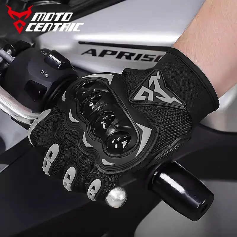 タッチスクリーンオートバイライディングナイトグローブ夏用バイクドロップ耐性手袋ハードシェル保護オフロード手袋