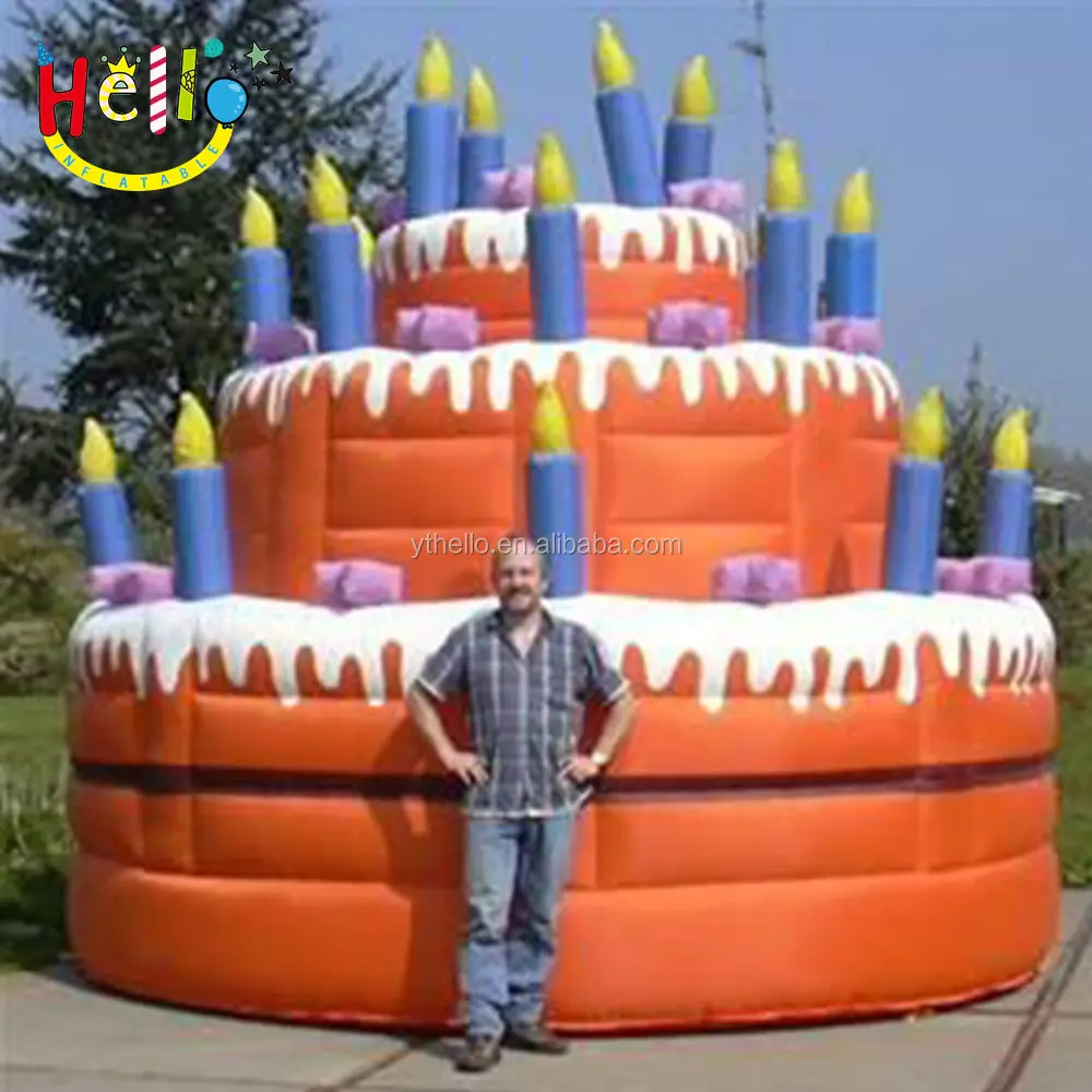Vendita calda gigante modello di torta di compleanno gonfiabile per la pubblicità
