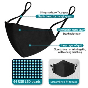 หน้ากากLEDมีไฟสำหรับตกแต่งเทศกาลฮาโลวีน,หน้ากากแบบกระพริบมีเสียงเพลงอุปกรณ์ประกอบฉากตกแต่งวันฮาโลวีน - Product Image 2