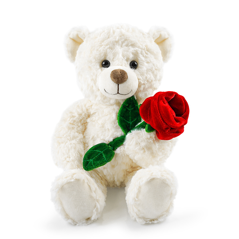 White teddy with Rose