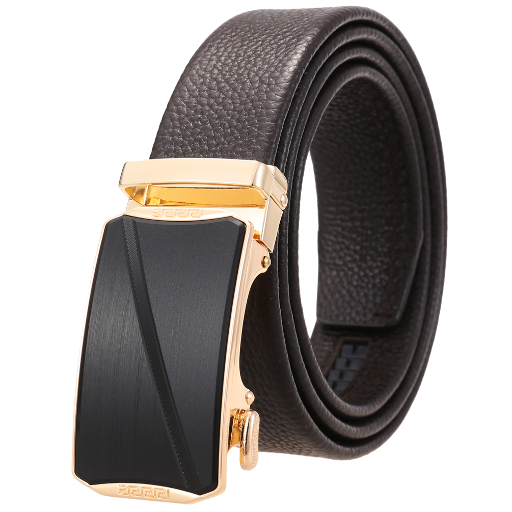 Boucle dorée + ceinture marron