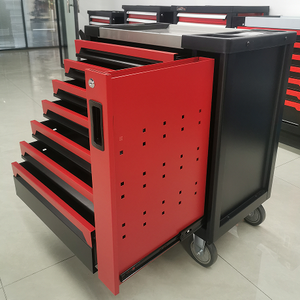 专业钢7抽屉滚动工具箱296件套红黑工作台推车，带定制OEM支持 - Product Image 6