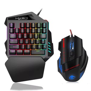 Großhandel HXSJ Einhand-RGB-Gaming-Tastatur und Maus Combo 35 Tasten Mini-Gaming-Tastatur tragbarer Game controller für PC-Spieler - Product Image 2
