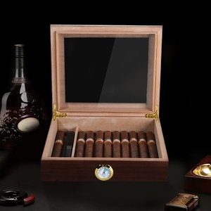 The Best-selling Vintage Cedar Wood <strong>Humidor</strong> Holds 25pcs of Cigars in a Complimentary <strong>Humidor</strong> Readable Humidity <strong>Humidor</strong> - Product Image 3