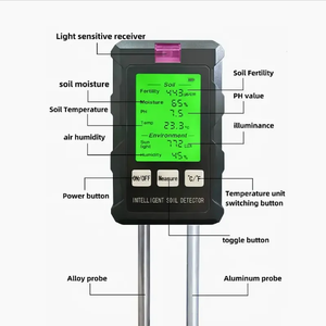 Mới đến 6 trong 1 mét thông minh độ ẩm/Ph/khả năng sinh sản/Lux/độ ẩm/Temp đất mét - Product Image 6