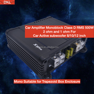Amplificador de subwoofer ativo para carro, amplificador mono RMS 500W 1D, amplificador de baixo, entrada DSP, saída de pico 1000W <span class=keywords><strong>2</strong></span> ohms, amplificador monobloco classe D