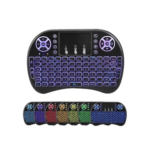 Noston venta al por mayor OEM ODM Mini pegatina USB retroiluminado Fly 2,4G Air Mouse Control remoto inalámbrico QWERTY teclado I8 para reproductor multimedia - Product Image 1