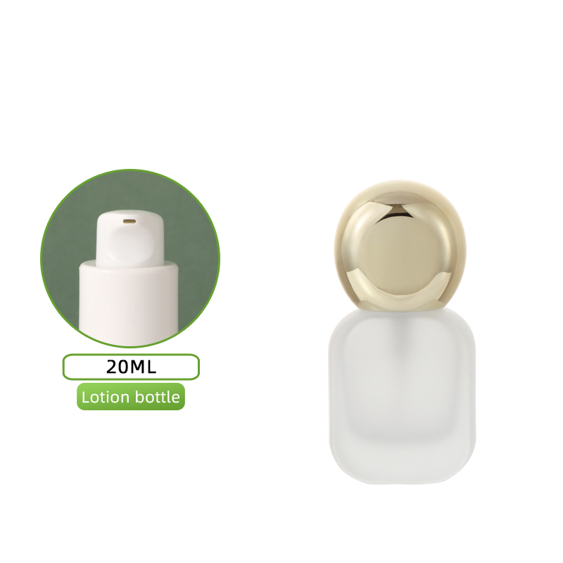 Flacon givré 20 ml - lotion blanche + couvercle doré "Dieu Soleil"