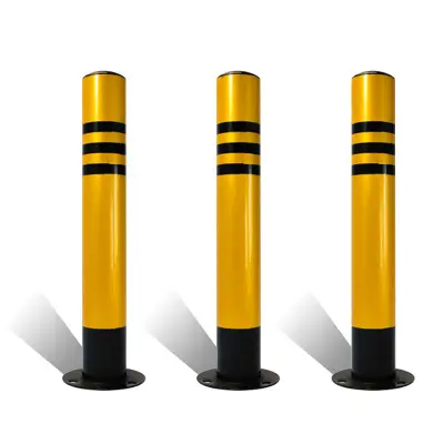 Оптовая цена, сверхмощный желтый столбик для стальной трубы, дорожный стационарный столбик безопасности