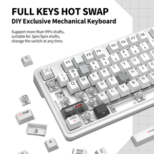 Teclado mecánico Teclado para juegos retroiluminado RGB Junta de jugador USB con cable Ergonómico 82 teclas White Axis Tecnologia Oem Teclado - Product Image 3