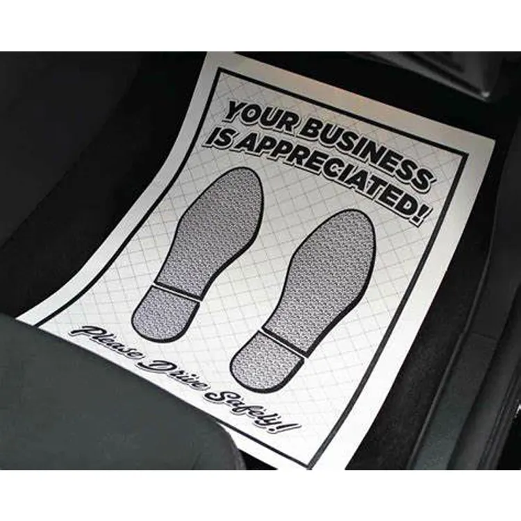 Benutzer definierte Großhandel billige Einweg Papier Auto Fußmatten