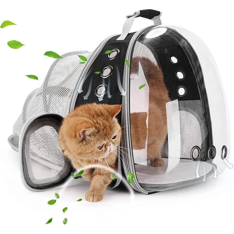 Qbellpet, gran venta al por mayor, cápsula espacial de burbujas transparente, mochila de transporte para gatos, bolsa de transporte de viaje para mascotas