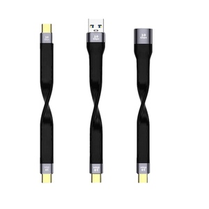 USB4ข้อมูลการชาร์จเร็ว Type-C ตัวผู้กับตัวผู้ส่ง40GB ธันเดอร์โบลท์ USB 4แบบนุ่มแบนสั้น C กับสายต่อ USB - Product Image 1