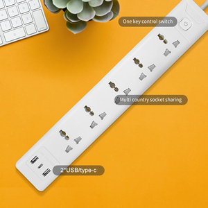 Regleta de alimentación de oficina en casa estándar multinacional 5 interruptores de salidas de control individuales 2 USB 1 enchufe de extensión tipo C - Product Image 6
