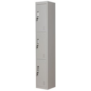 定制单3门金属储物柜带钥匙锁KD结构钢衣柜批发价格便宜 - Product Image 2