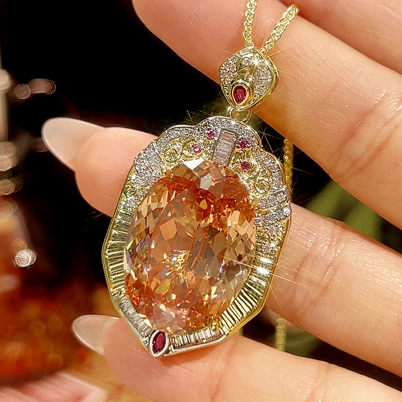 Pendentif champagne avec chaîne Chopin