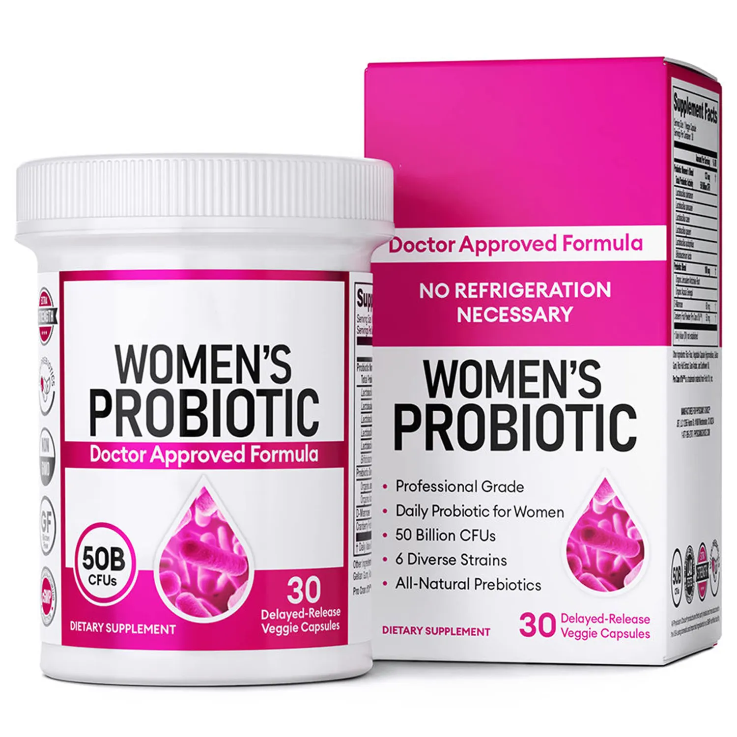 Private Label Women Probiotics Capsules for Women Vaginal Urinary Health Cranberry D-mannose Prebiotics Probiotic Supplements