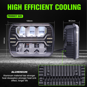 5x7 7x6 Square <strong>Led</strong> Headlight <strong>LED</strong> 5x7inch <strong>Led</strong> Truck Headlight Kit 5x7&quot; Hi/Lo Beam Square <strong>Led</strong> Lighting for Jeep Cherokee XJ Trucks - Product Image 5
