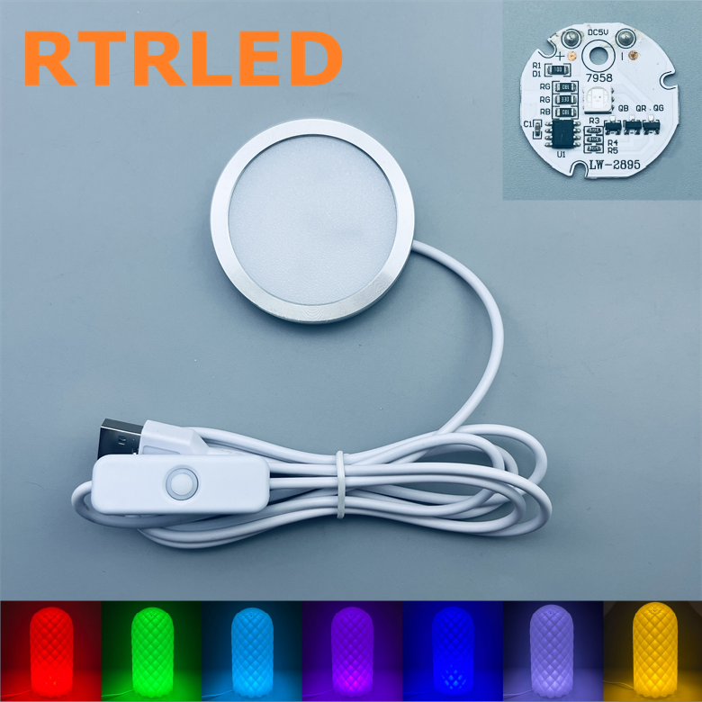 USB5V Auto-cycling Color 60*8mm Silver shell