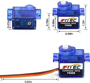FS90R Micro servomotore 9G analogico a rotazione continua di 360 gradi Servo per Arduino minuscolo Kit di apprendimento automatico