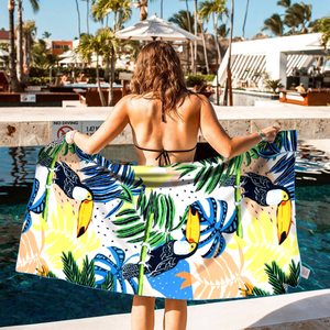 Serviette De Plage En mikrofiber hızlı kuru kumaş mikrofiber plaj havlusu özel baskı Hawaiian 70*140 200Gsm plaj havlusu