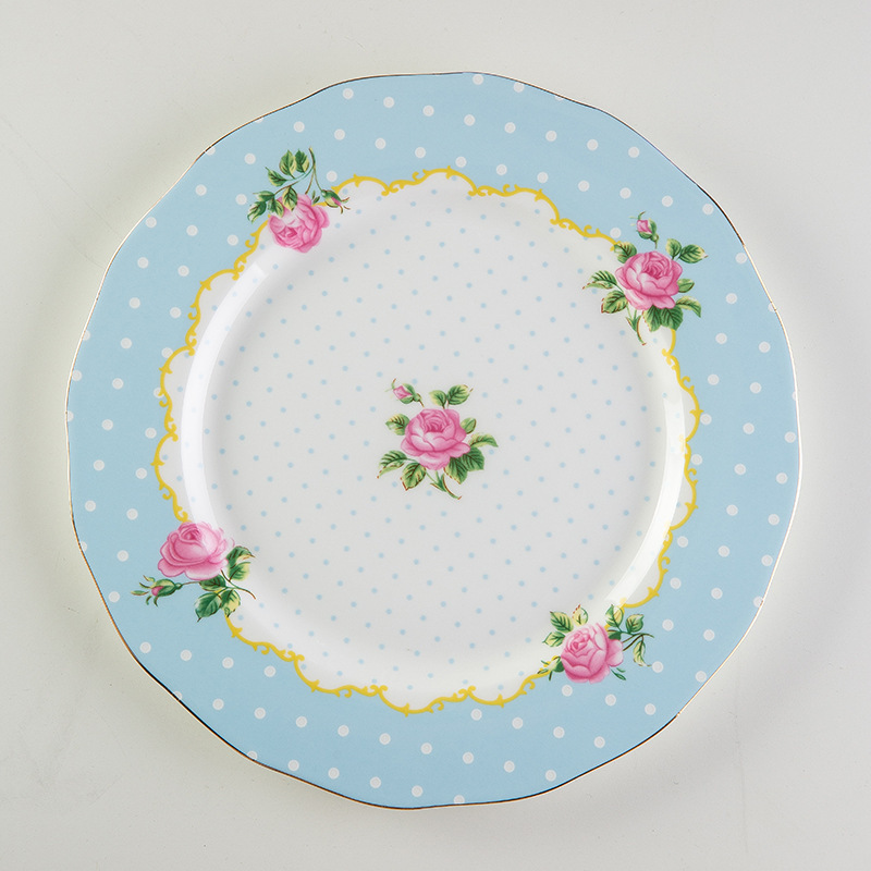 Rose bleue à points ondulés de 10 pouces