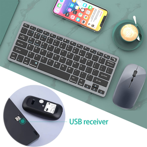 Combinación de teclado y ratón inalámbricos Bluetooth de 2,4G, combinación de ratón y teclado ultradelgado multidispositivo con 12 teclas de acceso rápido para Windows - Product Image 2