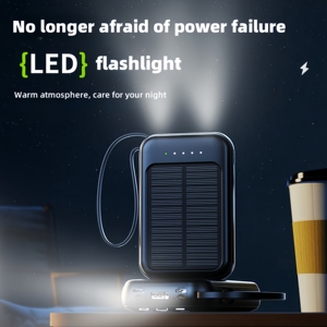 Portable Solar Mini Power Bank 10000mah Four <strong>Outputs</strong> Three <strong>Inputs</strong> Fast Charge <strong>Design</strong> Micro USB <strong>Input</strong> 10W Includes Cable Lanyard - Product Image 3