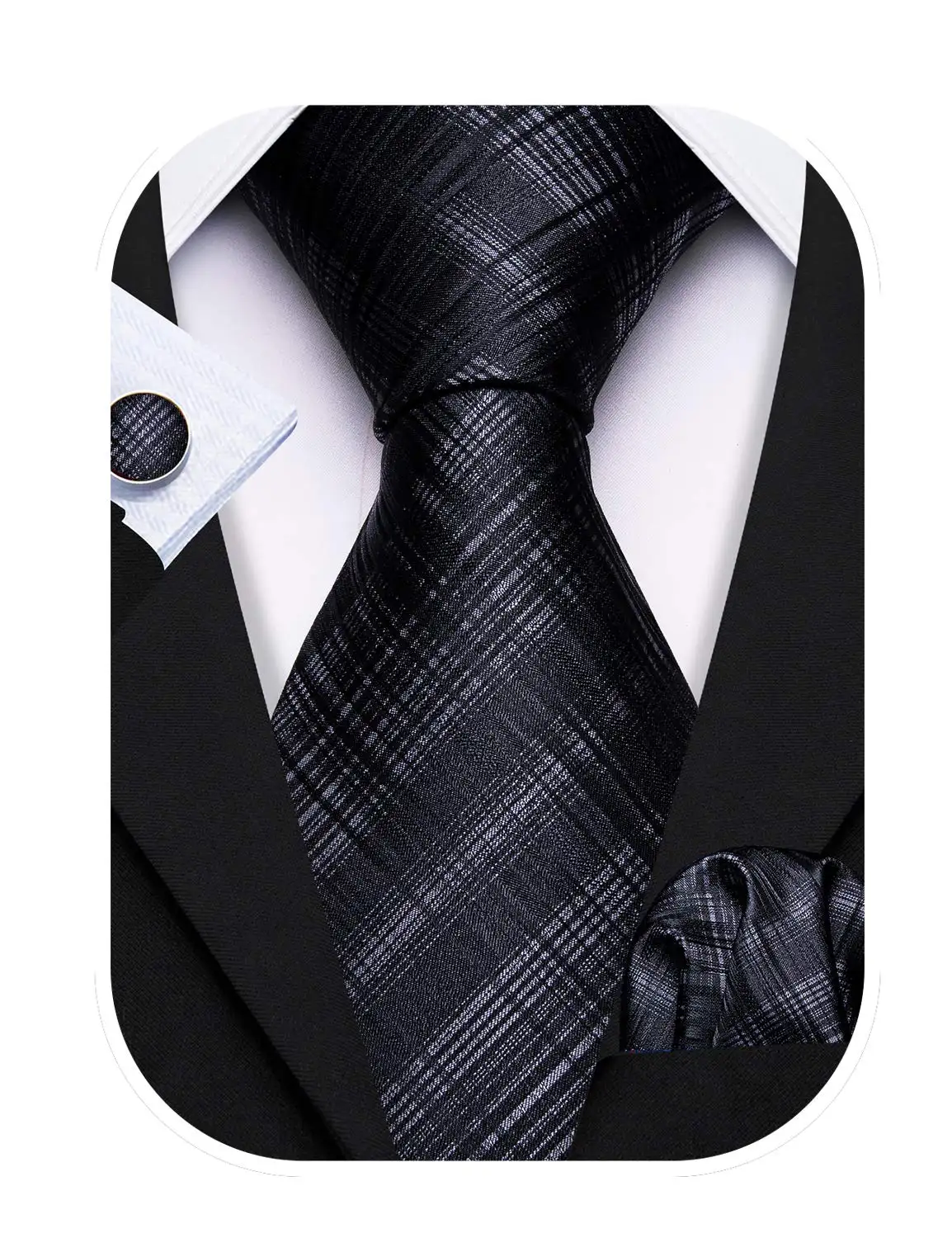 Corbata de seda para hombre, conjunto cuadrado de bolsillo