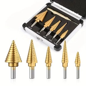 6pcs 5pcs <strong>HSS</strong> Sizes 5 Step Drill Bits Set 1pc Automatic Spring Loaded <strong>Center</strong> Punch Circle Hole Cutter X-Shaped OEM