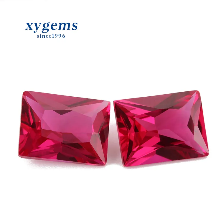 Синтетический Рубин красный 5 # натуральный цвет прямоугольник форма Принцесса cut 5x7 мм корунд рубин камень для ювелирных изделий