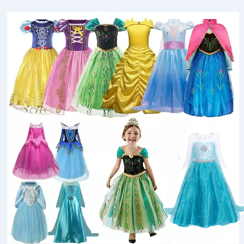 Filme bebê vestido de festa vestido de princesa para meninas kid Up Fantasia Traje Cosplay Outfit Crianças Natal aniversário dia vestido