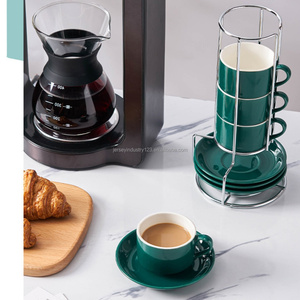 ถ้วยกาแฟพอร์ซเลนชุดถ้วยชาซ้อนได้ถ้วยเอสเพรสโซ่ที่กำหนดเอง - Product Image 2