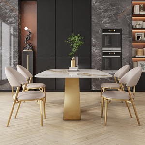 Contemporary High-<strong>end</strong> Luxury 200cm Long Dining <strong>Table</strong> <strong>Rectangular</strong> 8 Seater Slate Dining <strong>Table</strong> with Concrete Purple Base - Product Image 6