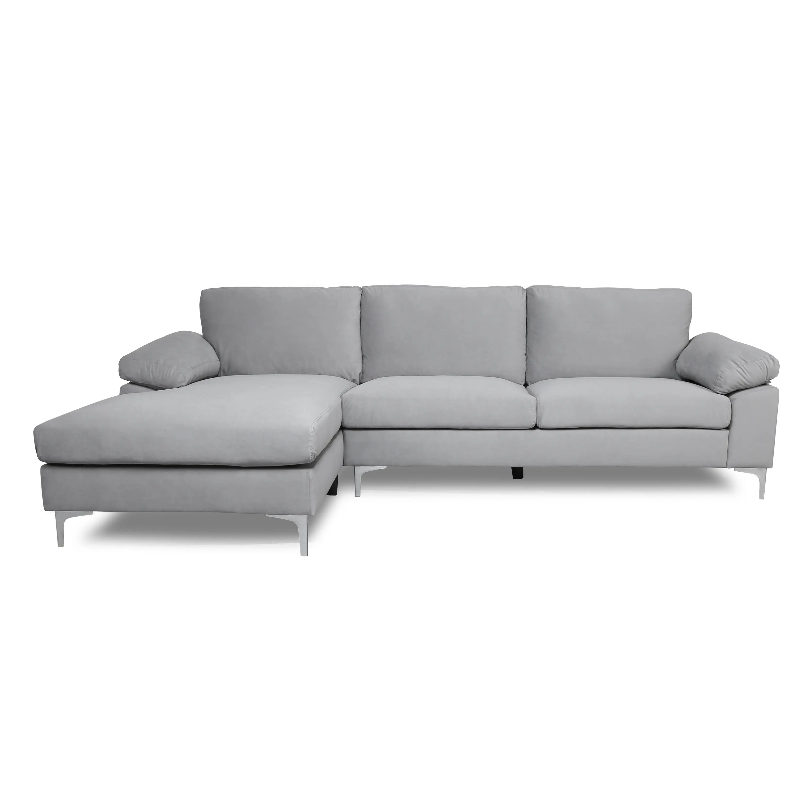 Sofá de tela cinza claro para sala de estar, venda por atacado