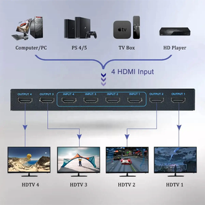 4K HDMI Matrix 4x4 4K @ 30Hz 4 en 4 Out HDMI1.4 Switch Splitter Box con control remoto para PS4 Cámara PC Monitor